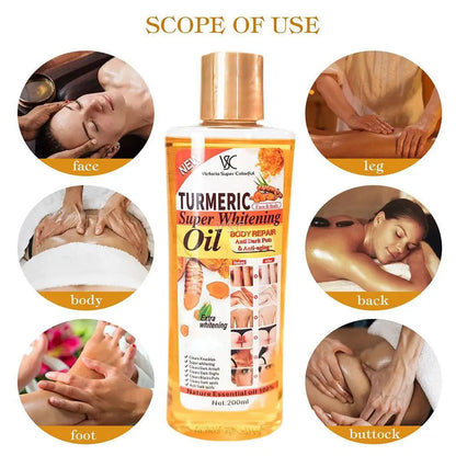 Turmeric Essential Oil 200ml – Moisturizing Body & Facial Massage Oil, Brightening & Smoothing Aromatherapy Skin Care