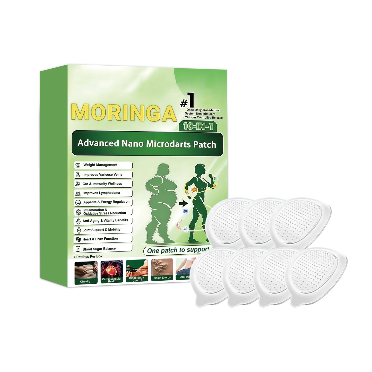 10-in-1 Moringa Microneedle Patches - Full-Body Daily Skin Care & Graceful Line Care Set