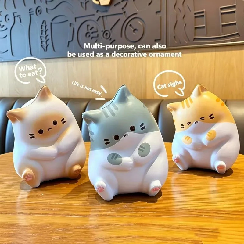 3-Piece Cute Cartoon Cat Squeeze Toy Set - Soft PU Slow-Rebound Fidget Toys for Stress Relief, Sensory Play, and Relaxation Gifts