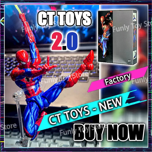 In Stock CT Toys Spiderman Figure – Amazing Yamaguchi Spider-Man 2.0 & Agent Venom Mafex Anime Action Figure, Custom Gifts