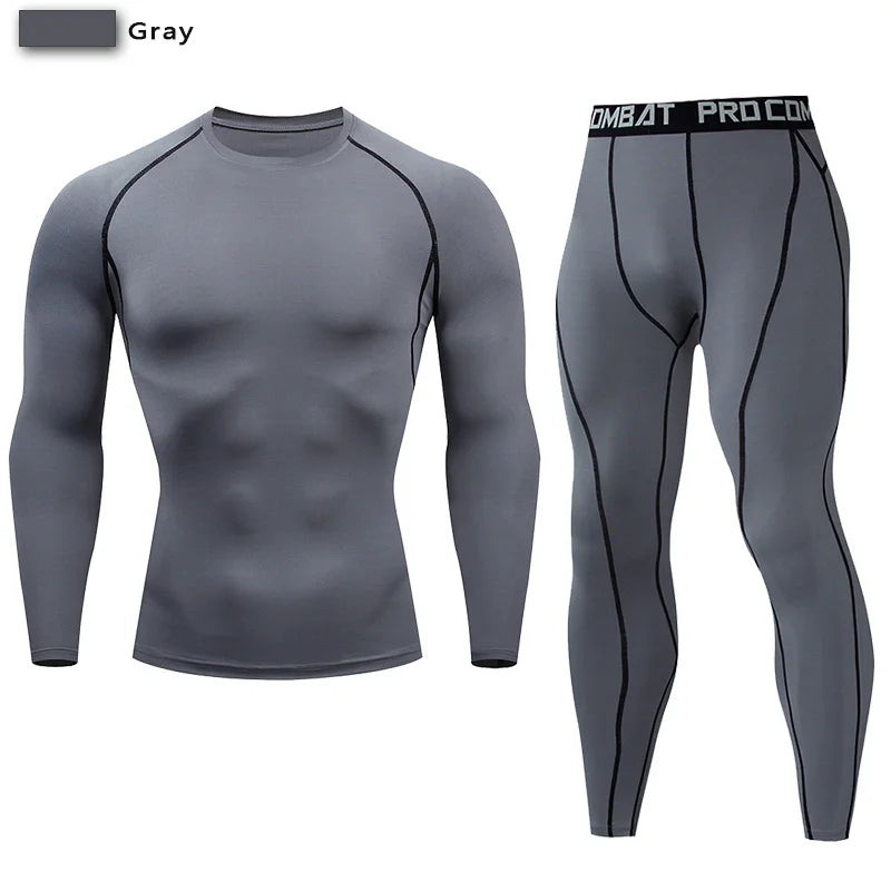 2-Piece Men’s Compression Sportswear Set — Gym, Yoga, Workout & Jogging Tracksuit