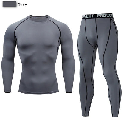 2-Piece Men’s Compression Sportswear Set — Gym, Yoga, Workout & Jogging Tracksuit