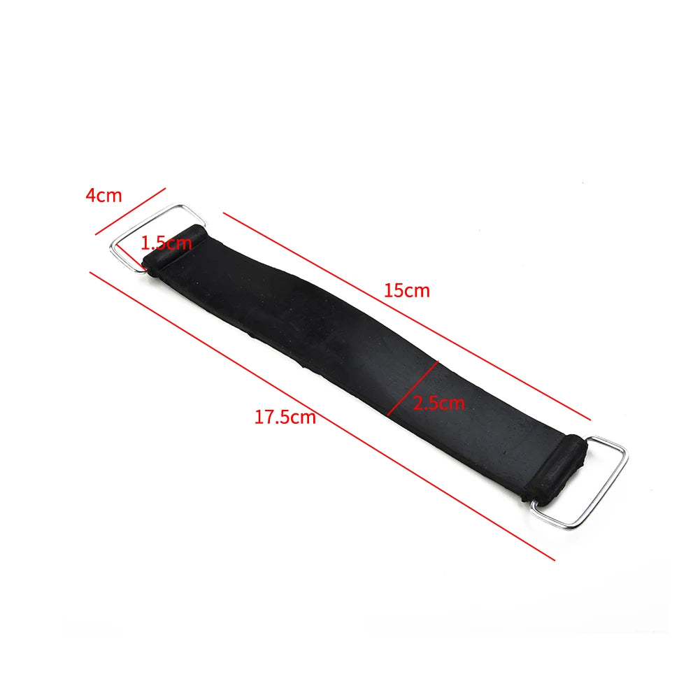 2pcs Motorcycle Rubber Battery Strap Holders — 18-23cm Belt for Honda, Scooters, Tricycles & All Motorcycles