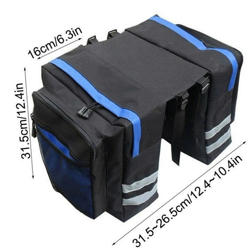 MTB Bicycle Rear Rack Carrier Bag - Durable Double Side Trunk Luggage Pannier, Cycling Travel Seat Bag