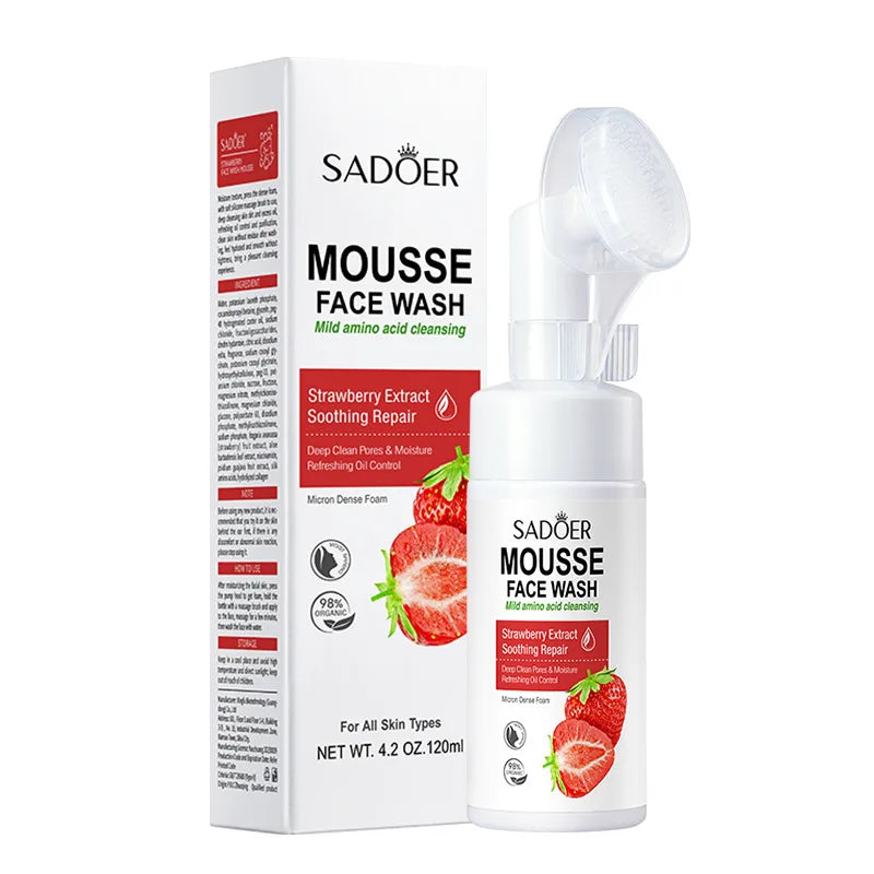 SAODER Fruits Facial Cleanser – Moisturizing & Hydrating Face Wash Foam with Massage for Skincare