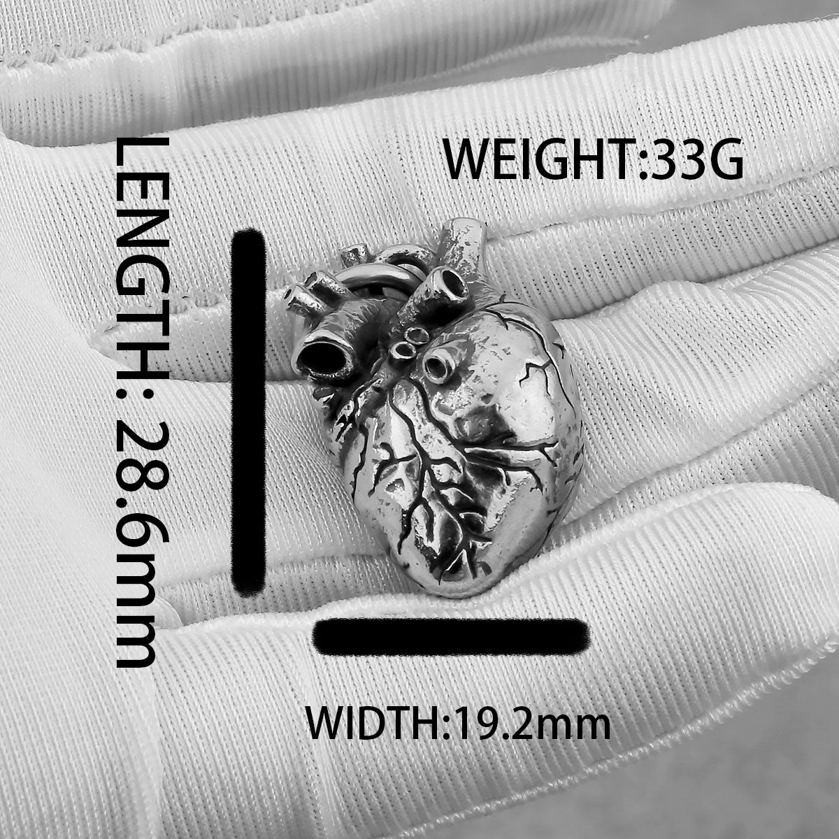 Fashion Minimalist Anatomical Heart Necklace — Unisex Hip Hop Pendant in Vintage Stainless Steel Jewelry