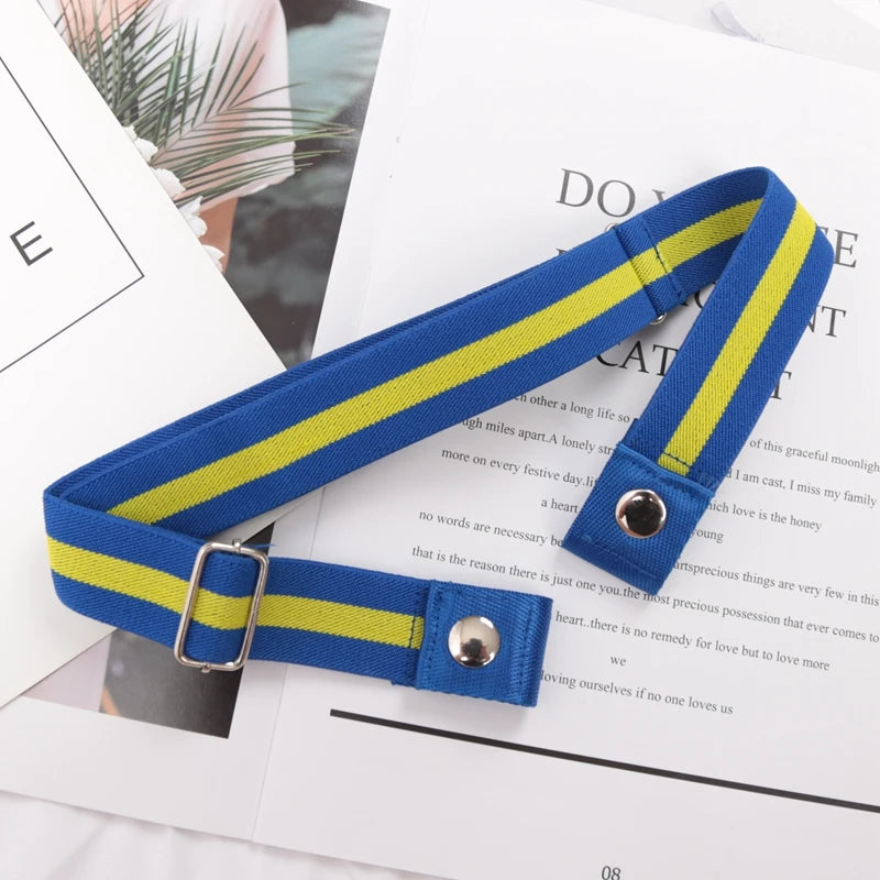 Elastic Buckle-Free Canvas Belt for Women – Stretch Waist Belt for Jeans & Pants, Invisible Lazy Belt