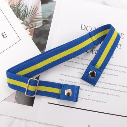 Elastic Buckle-Free Canvas Belt for Women – Stretch Waist Belt for Jeans & Pants, Invisible Lazy Belt