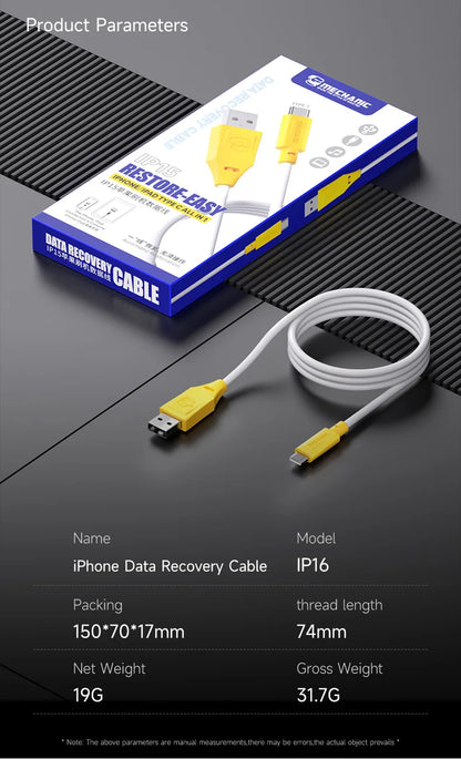 MECHANIC iData Lightning USB Cable – Data Recovery & Charging for iPhone, iPad, iPod