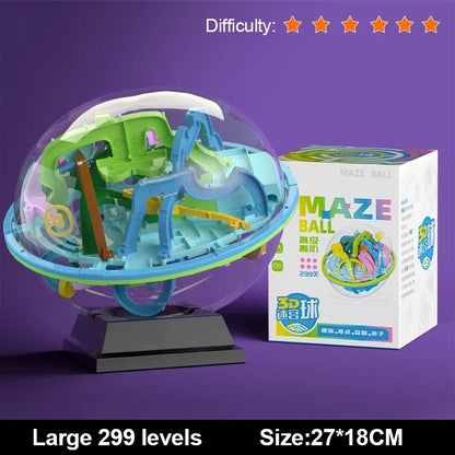 3D Puzzle Ball Maze Toy - Montessori Labyrinth Challenge Game for Kids Balance Training