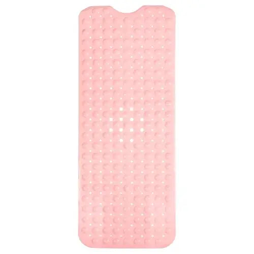 Non-Slip Bath Mat 40×16 Inch – Extra Large Machine Washable Bathtub & Shower Mat with Drain