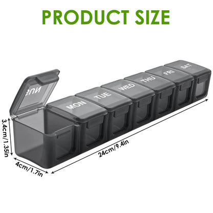 7/14/28-Day Pill Organizer – Weekly & Monthly Medicine Box with Tablet Storage, Splitter & Container Case