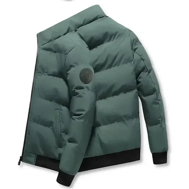 Men's Autumn Winter Short Jacket - Lightweight Cotton-Padded Stand Collar Zipper Coat for Outdoor Casual Wear