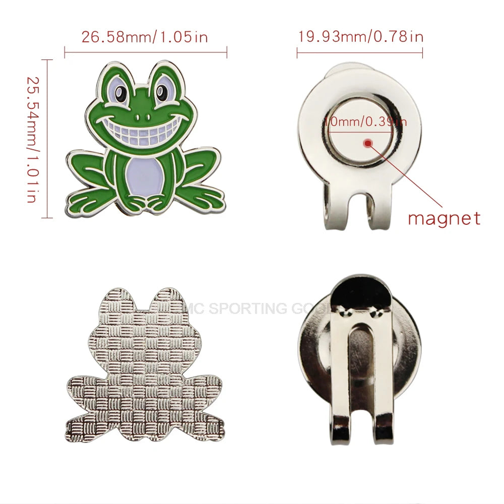 Golf Ball Marker with Hat Clip – Magnetic Alloy Marker, Tiger Putter Flog Glass & Lucky Clover Gift for Golfers