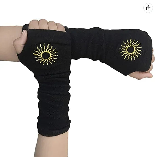 Warm Knitted Long Fingerless Gloves – Striped Elbow Mittens for Women, Fashion Christmas Gift