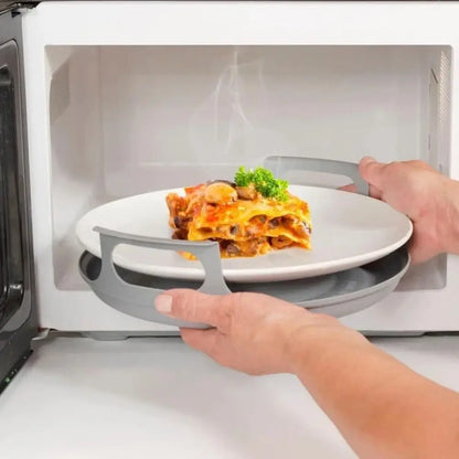 Easy-Clean Microwave Plate Tray – Durable PP Anti-Deformed Steam Holder for Bowls & Plates
