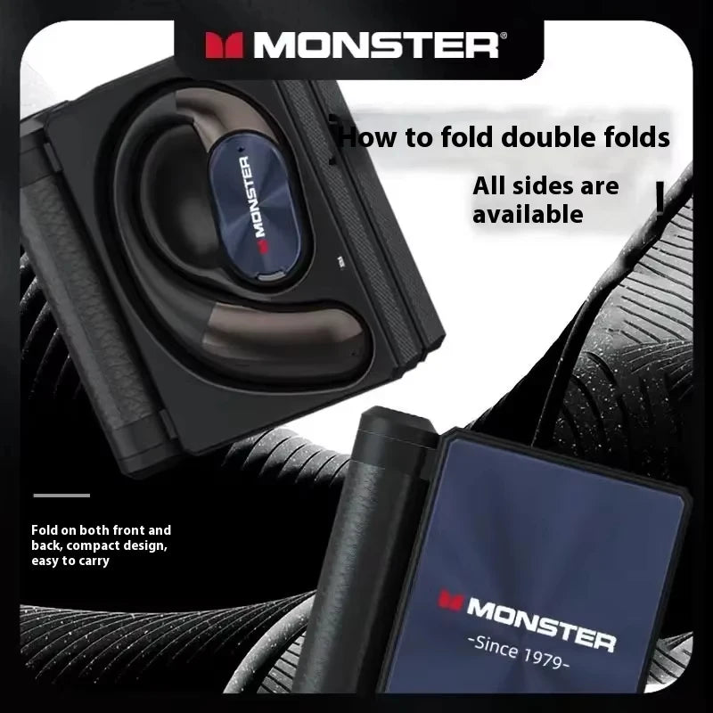 MONSTER AC530 Wireless Earphones - Bluetooth Noise-Canceling Foldable Headphones with Bio-Fiber Dynamic Drivers for Music & Gifts