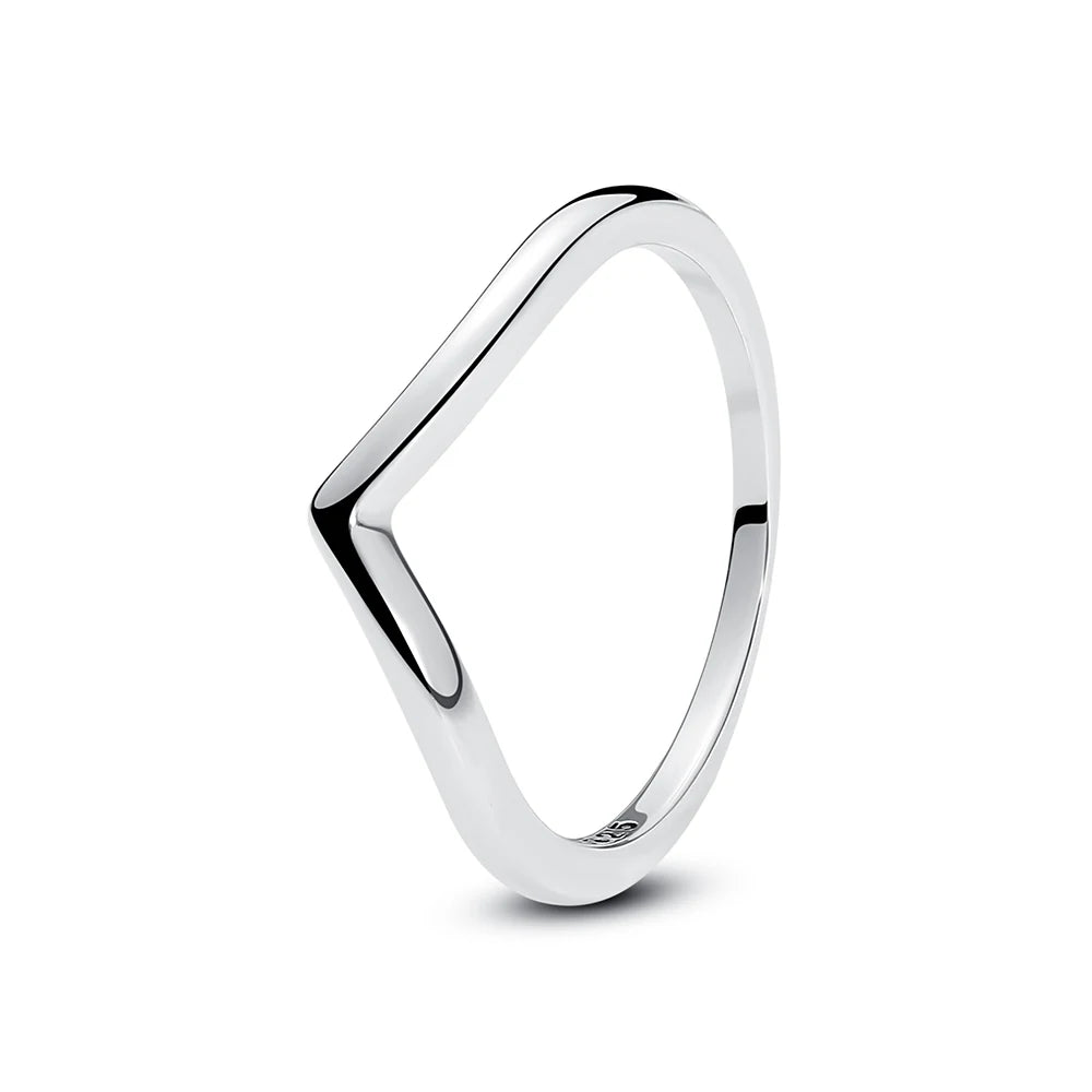 925 Sterling Silver Women’s Ring – Crown, Heart & Wishbone Design with Crystal, Rose Gold Engagement & Wedding Jewelry