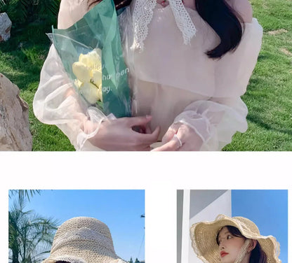 Women’s Wide Brim Sun Hat – Large Foldable Summer Straw Hat with UV Protection for Beach & Outdoor Use