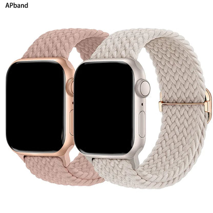 Braided Solo Loop Apple Watch Band – Adjustable Nylon Strap for iWatch Series SE, 4–8 & Ultra (40mm–49mm) Bracelet Wristband
