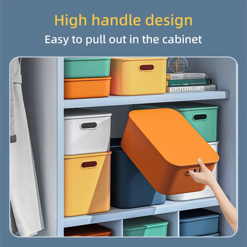 Plastic Storage Box Organizer – Stackable Colorful Baskets for Jewelry, Lipstick, Toys, Underwear & Desktop Snacks