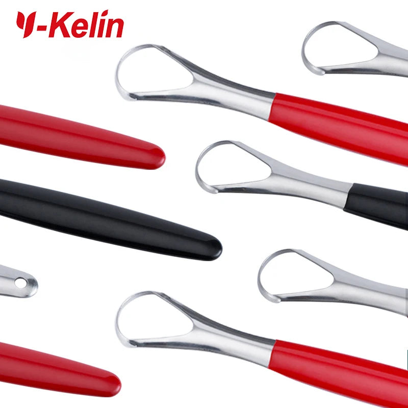 Y-Kelin Stainless Steel Tongue Scraper – Oral Cleaner Brush for Fresh Breath and Hygiene Care