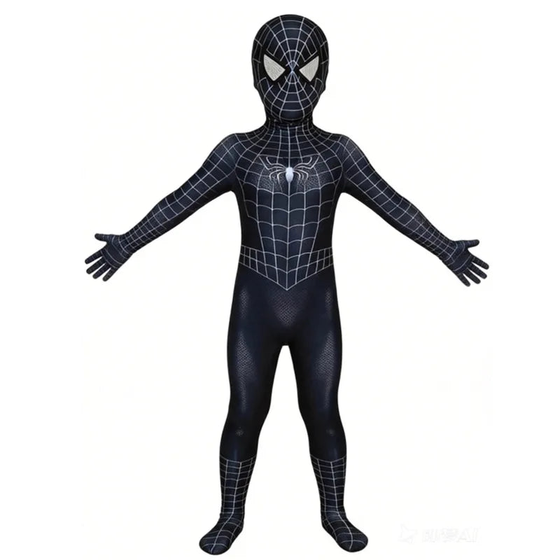 Halloween Hero Bodysuit - Stretchy Full-Body Jumpsuit with Head Cover for Cosplay Parties