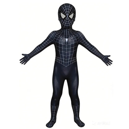 Halloween Hero Bodysuit - Stretchy Full-Body Jumpsuit with Head Cover for Cosplay Parties
