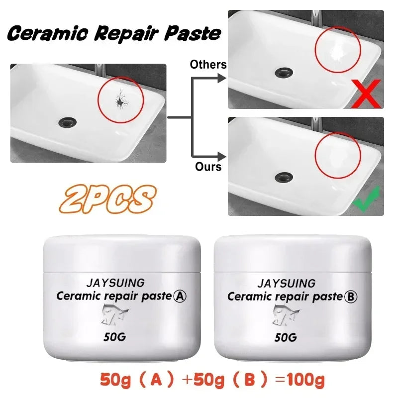 Ceramic Repair Agent – Strong Waterproof Sealant for Quick Repairs on Sinks, Bathtubs, Toilets, Vases, and Tiles