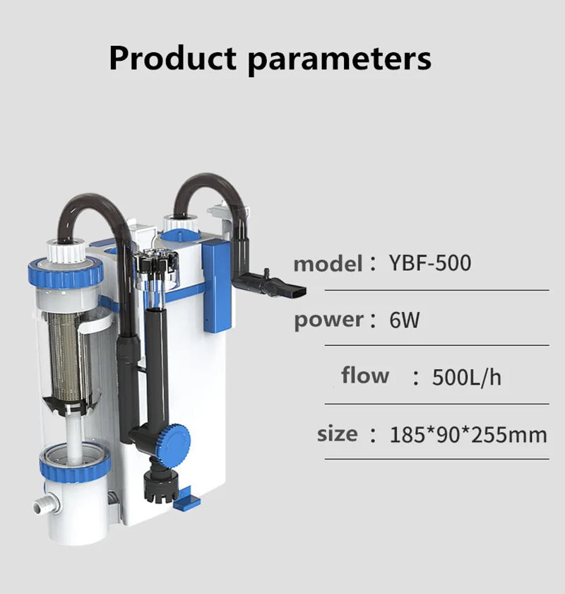 220V Silent Aquarium Filtration System – Wall-Mounted Integrated Filter & Oxygenation Machine for Fish Tanks