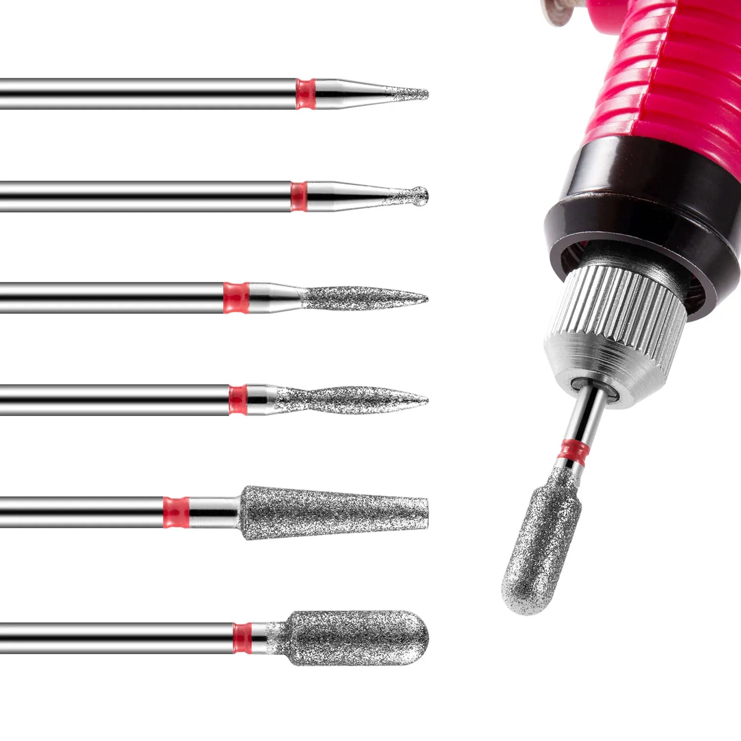 8PCS Diamond Nail Drill Bit Set – Electric Manicure Milling Cutters for Cuticle Cleaning & Nail Art Drill Accessories