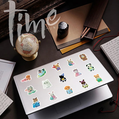 100/200pcs Calico Critters Stickers — Waterproof Cartoon Decals for Laptops, Scrapbooks, Skateboards & Kids’ Decor