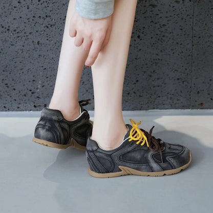 AIYUQI Women’s Sneakers 2025 — Non-Slip Leather Running & Training Shoes, Flat Large-Size Sports Shoes