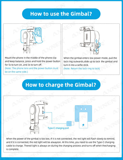 360° Rotation Gimbal Stabilizer & Selfie Stick – Tripod for iPhone & Smartphone Live Photography
