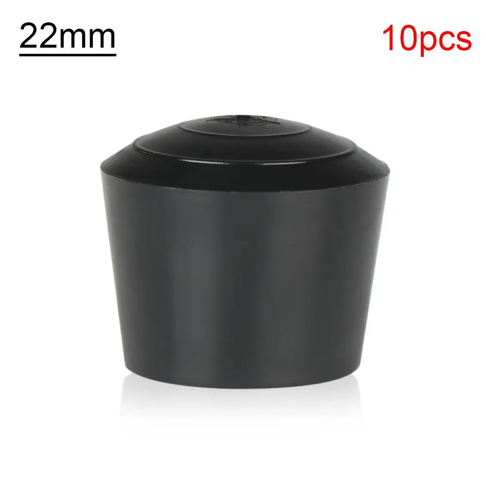 10pcs Black Round Chair Leg Caps - Non-Slip Rubber Furniture Foot Covers & Floor Protector Pads