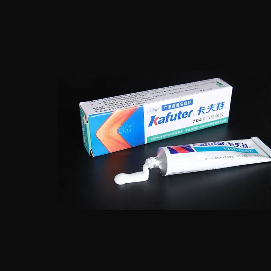 Kafuter K-704 Silicone Industrial Adhesive 45g – RTV Rubber Glue Black, White & Transparent for DIY Panels