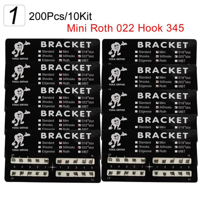 PIORPOY 20PCS Orthodontic Brackets - Mini Roth/MBT 022 Dental Braces Hooks & Treatment Materials