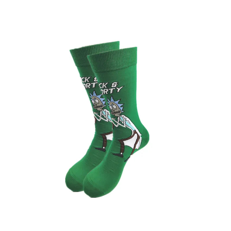 Spring and Autumn Cartoon Movie Character Socks for Men & Women – Funny Fashion High Quality Crew Tube Socks, Unisex Casual Cotton Socks