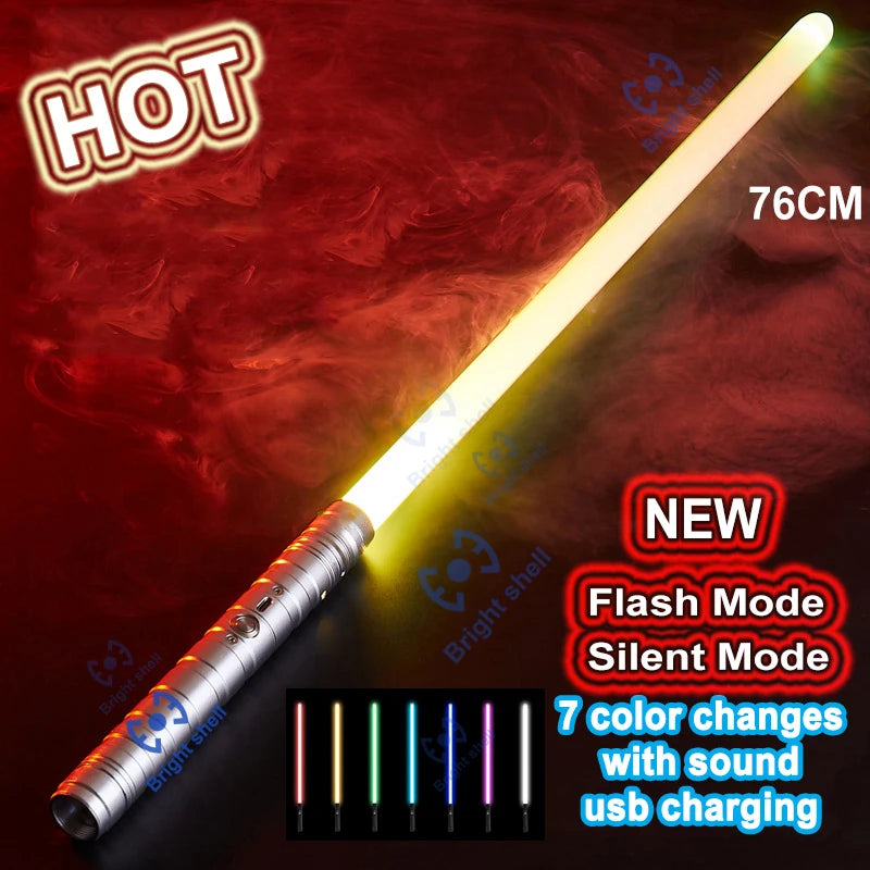 RGB Metal Lightsaber Toy – 15-Color Changing Laser Sword with Sound Effects, Force FX Jedi Blaster Gift for Kids