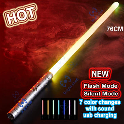 RGB Metal Lightsaber Toy – 15-Color Changing Laser Sword with Sound Effects, Force FX Jedi Blaster Gift for Kids