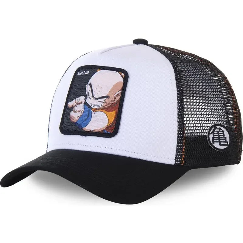 Dragon Ball Son Goku Trucker Cap - Embroidered Adjustable Mesh Sun Visor Hat for Men Summer Travel