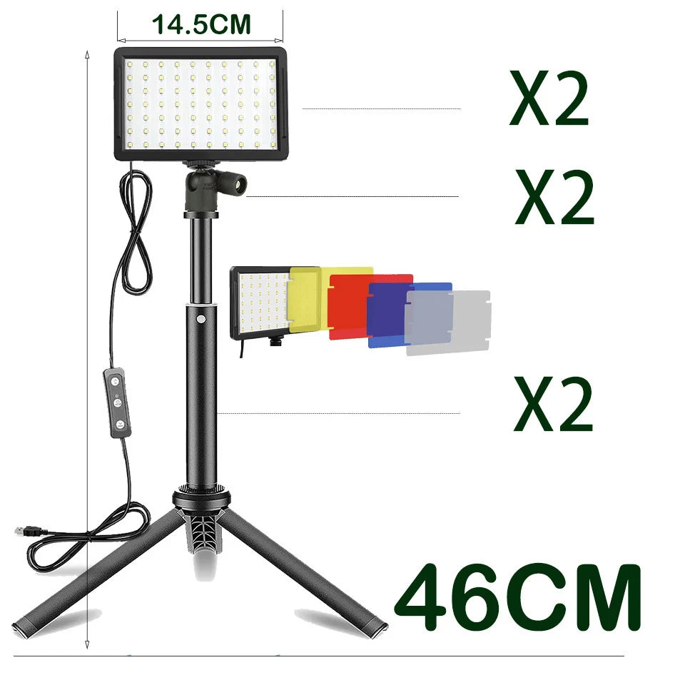 LED Photography Video Light Panel Kit - RGB Lighting for Studio, YouTube & Live Streaming with Tripod Stand