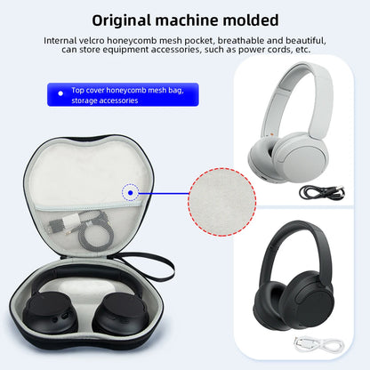 Portable EVA Hard Shell Earphone Case | Protective Headset Box for SONY WH-CH720N/WH-CH520 & Apple Max | Travel-Friendly Carrying Bag