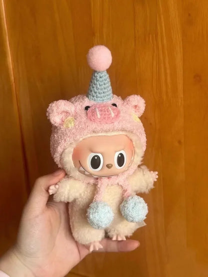 Labubu 17cm Doll Clothes Only — Fashion Hoodie Outfit for Model Dolls, Cute Xmas Accessory