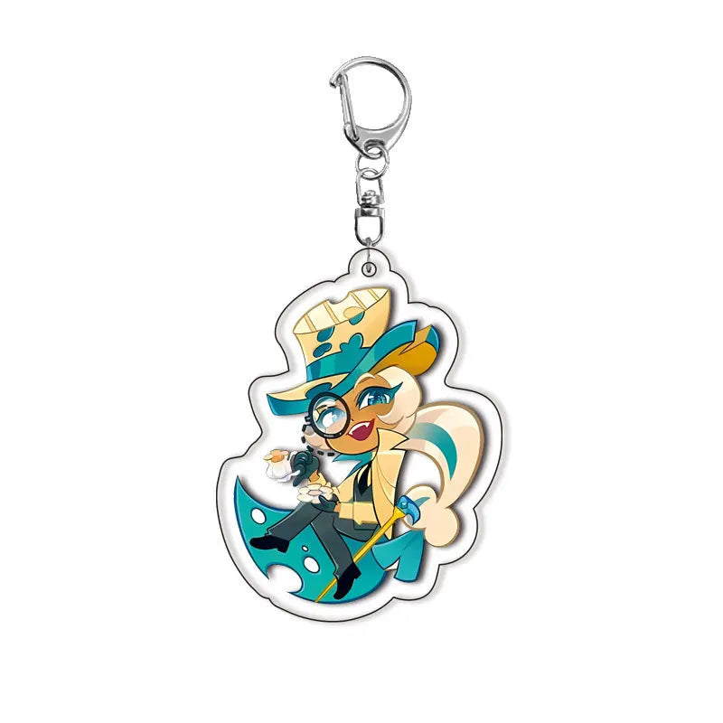 Cookie Run Kingdoms Camellia Cookie Acrylic Keychain – Candy Milk Shadow & Pure Vanilla Bag Accessory Gift