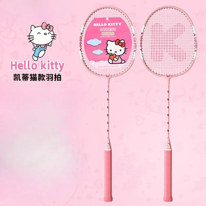 Hello Kitty Kawaii Anime Badminton Racket Set – Ultra-Light Durable Double Rackets, Cute Sports Gift