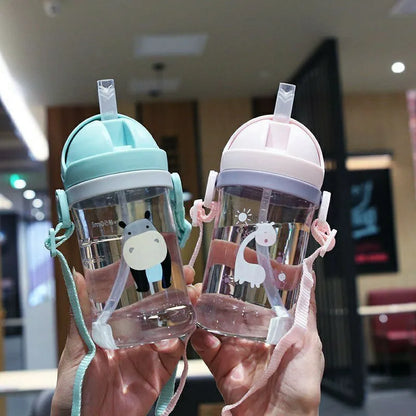 350ml Kids Drinking Cup - Feeding Bottle with Straw, Gravity Ball, Wide Caliber Design