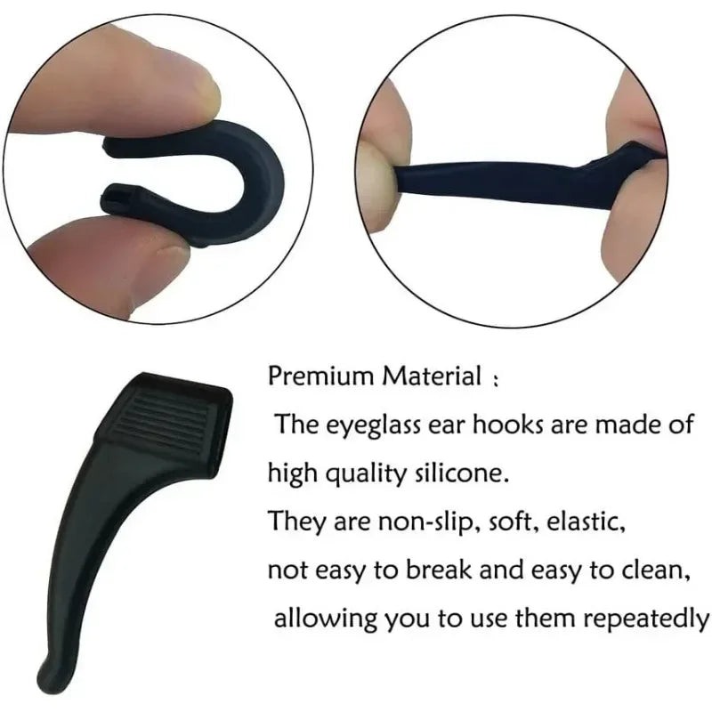 2/40PCS Silicone Ear Hooks for Glasses | Anti-Slip Eyewear Grip, Temple Sleeve & Sunglasses Holder Accessories