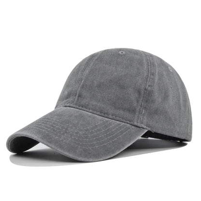 Baseball Snapback Cap – Pure Color Cowboy Hat, Water-Washed Hip Hop Fitted Cap for Men & Women, Spring & Autumn
