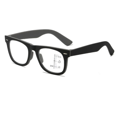 HD Progressive Multifocal Reading Glasses – Vintage Square Anti-Blue Light Eyewear for Men & Women